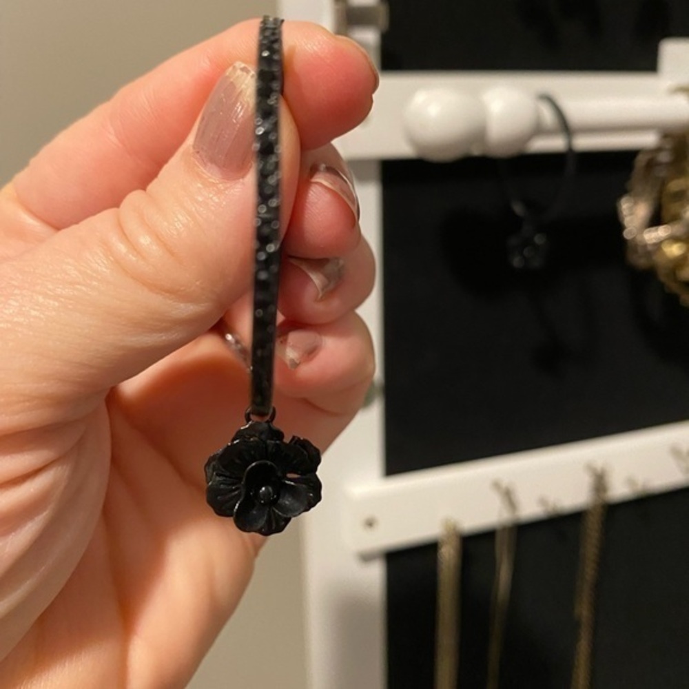 Black hoop earrings